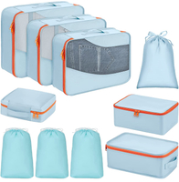 Stock Reisegepäck Organizer Bag 8-teiliges Set Magic Reusable Cube Pack Mesh Packing Cubes Individuelles Reisezubehör