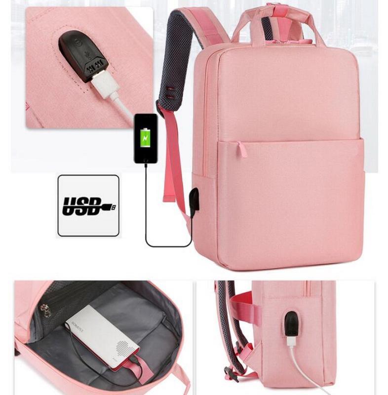 Neuankömmling benutzerdefinierter wasserdichter Tagesrucksack aus recyceltem Haustiergewebe rosa Mädchenschultasche Reiserucksack Laptoprucksack für Frauen