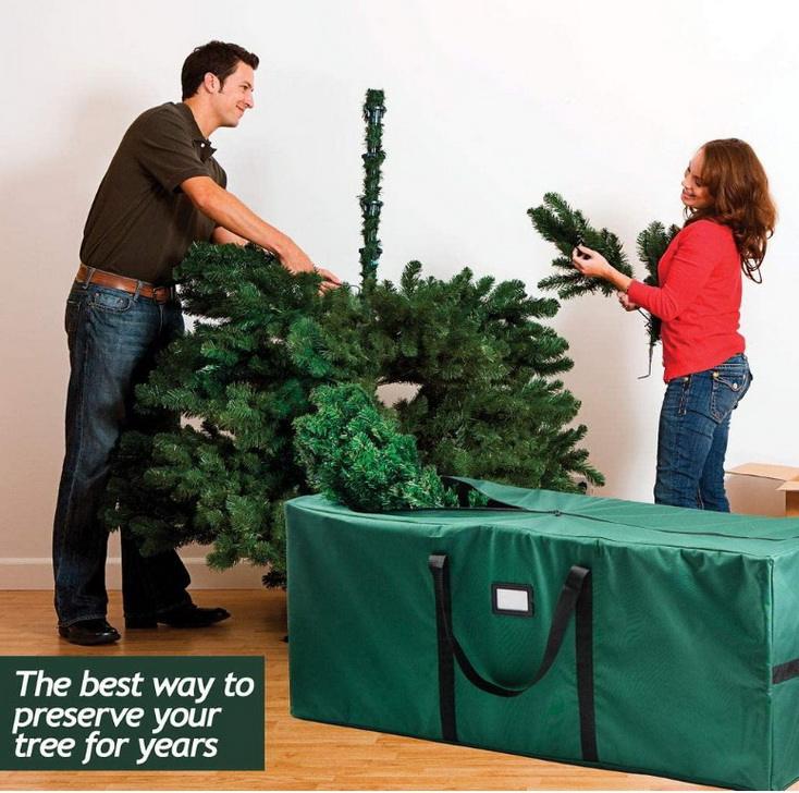 Kundenspezifische, extra große, wiederverwendbare, langlebige, staubdichte Oxford-Kunststoff-Tragebehälter, Weihnachtsbaum-Aufbewahrungstasche