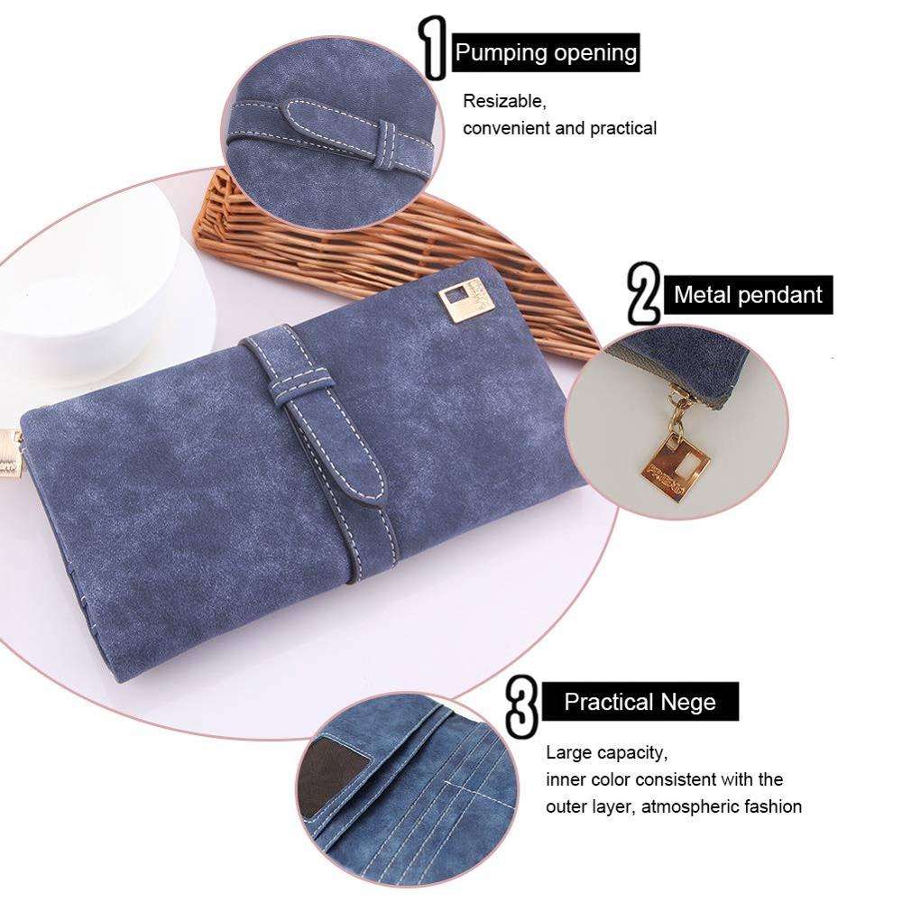 Kundenspezifische Brieftasche für Frauen in Grau mit mehreren Taschen