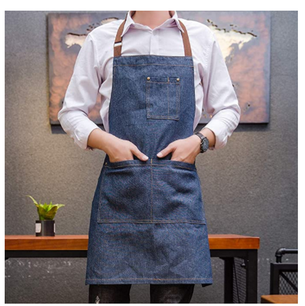 Gro&szlig;handel 100% Baumwolle K&uuml;chenchef Sch&uuml;rze benutzerdefinierte Denim Leinwand Sch&uuml;rze f&uuml;r M&auml;nner / Frauen