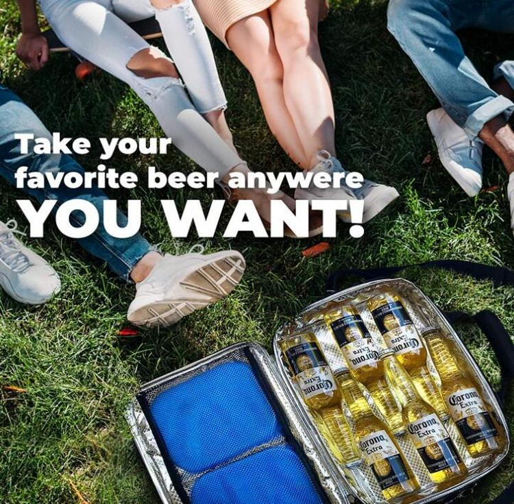 Tragbarer 6er-Pack Flaschenkühler Bierflaschenträger Einkaufstasche Wiederverwendbare isolierte Lunch-Kühltasche Passend für 10 Getränkedosen