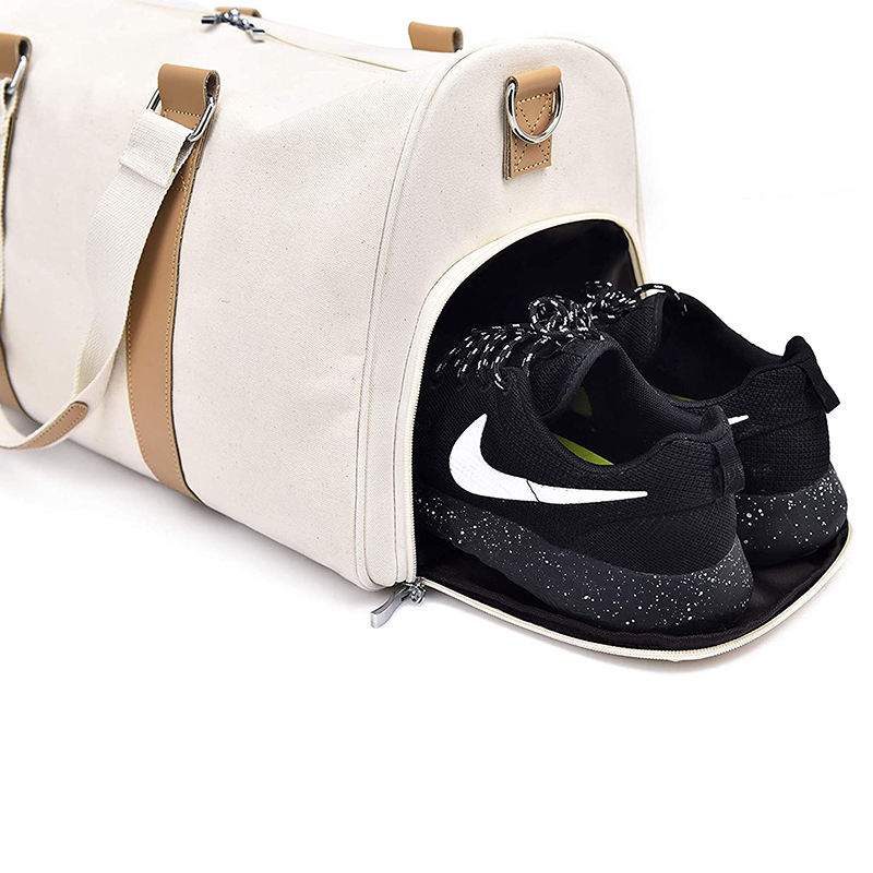 Wochenend-Reisetaschen aus Segeltuch mit individuellem Logo für Damen und Herren Luxus-Reisetasche für die Nacht mit Schuhfach
