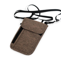 Benutzerdefinierte tragbare Reisetasche mit Trageriemen, Nackentasche mit RFID-blockierendem Reisepasshalter für Männer und Frauen