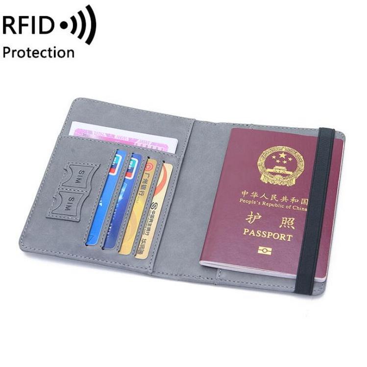 Luxus-Passhülle aus PU-Leder, Kreditkartenetui, Reisebrieftasche, Anti-Diebstahl-RFID-Passhülle für Flugreisen