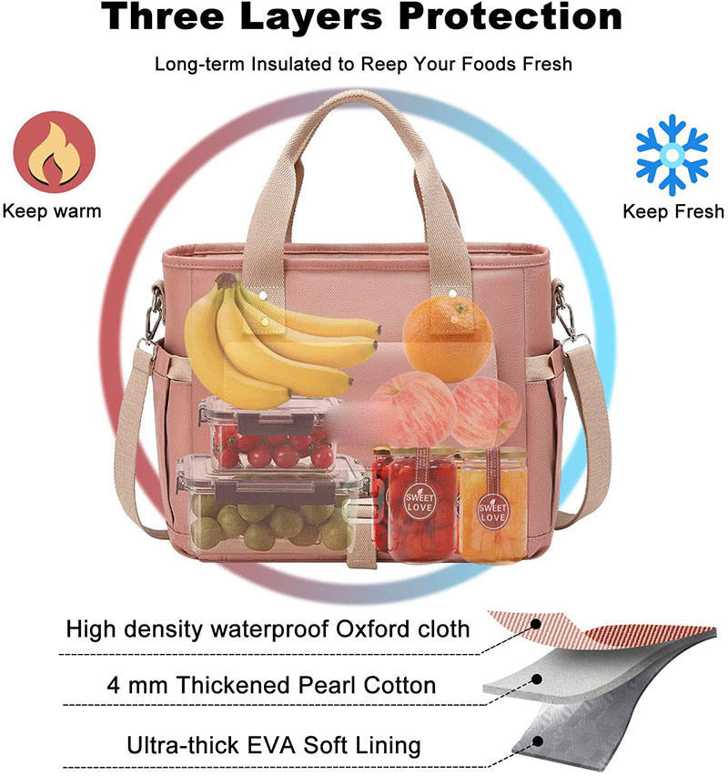 Thermo-Picknicktasche mit großem Fassungsvermögen, Kühltasche zur Aufbewahrung von Lebensmitteln für die Familie, isolierte Eiskühltaschen für Frauen und Männer im Freien