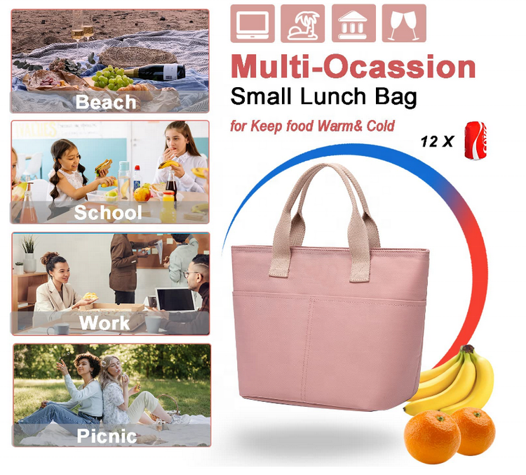 Lunchbox Aufbewahrung Kühltasche Tragetasche individuelles Logo Thermo Lebensmittel Lieferung Schule Picknick Reise Camping Kühltasche isoliert