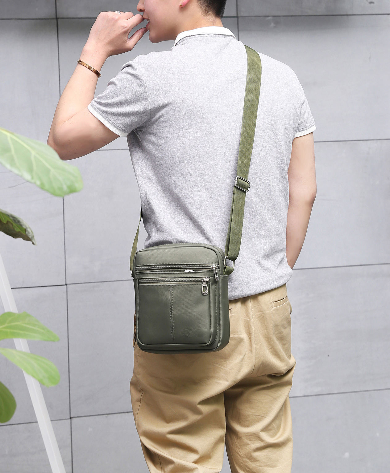 Benutzerdefinierte Polyester Casual Square Sling Taschen Telefon Crossbody Schulter Kleine Mini Messenger Bag Männer
