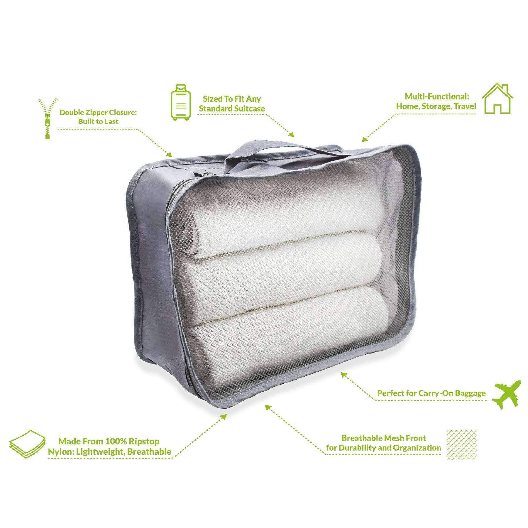 Hochwertiges 4er Pack Reise Aufbewahrungstasche Organizer Kleidung Koffer Kit Wandergepäck Verpackungswürfel für Mann