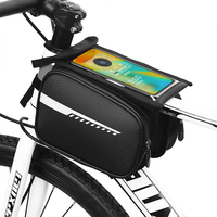 Outdoor wasserdichte PU-Leder-Fahrrad-Frontrahmen-Tasche Fahrrad-Oberrohr-Taschen mit Handyhalter für das Radfahren