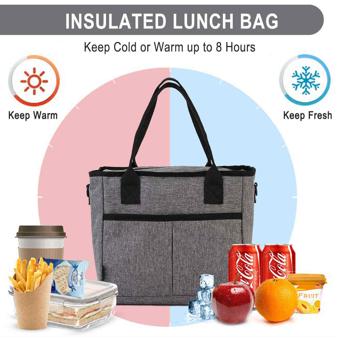 Benutzerdefiniertes Logo Isolierte auslaufsichere Thermo-Lunchbox Wiederverwendbare Lunch-Tasche isolierte Kühltasche für Frauen