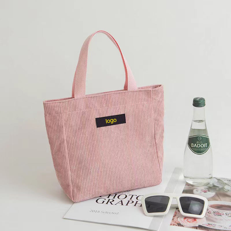 kundenspezifische Frauenkordsamt-Einkaufstasche für kleine beiläufige Einkaufshandtaschen der Frauenmädchen