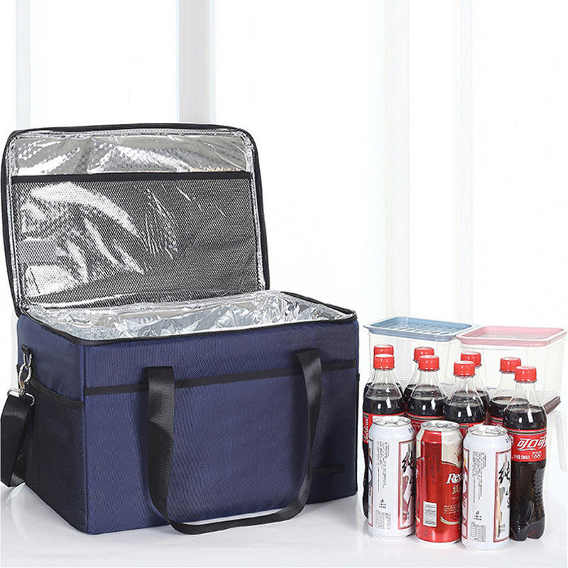 Große Oxford-isolierte Kühltasche aus Aluminiumfolie, Thermo-Lunch-Taschen, für die Lieferung von Lebensmitteln und Bier, mit Griff
