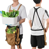 Gartenschürze mit Tasche für die Ernte, Gartenarbeit, Jäten, wasserabweisende Schürze mit Schnellverschlusstasche für Männer und Frauen