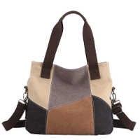 Canvas Handtaschen für Damen Mode Hobo Multi-Color Spleiß Schulter Cross-Body Handtaschen Einkaufstasche