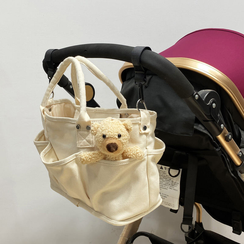 Herstellung benutzerdefinierte Baumwolle Baby Umhängetasche Leinwand Mama Handtasche Frauen große Kapazität Wochenendtasche