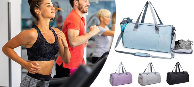 Modischer, lässiger Sport-Duffle-Wochenende für Damen, wasserdichte Reisetasche aus Polyester-Nylon mit Turnschuhtasche