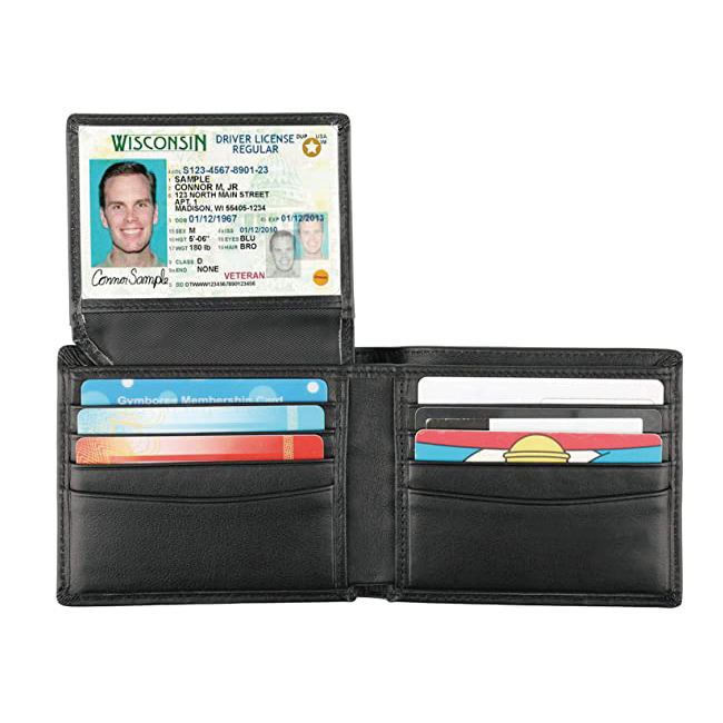 benutzerdefinierte Männer RFID blockierende Kartenhalter Geldbörse hochwertige weiche PU-Leder schmale Vordertasche Geldbörse