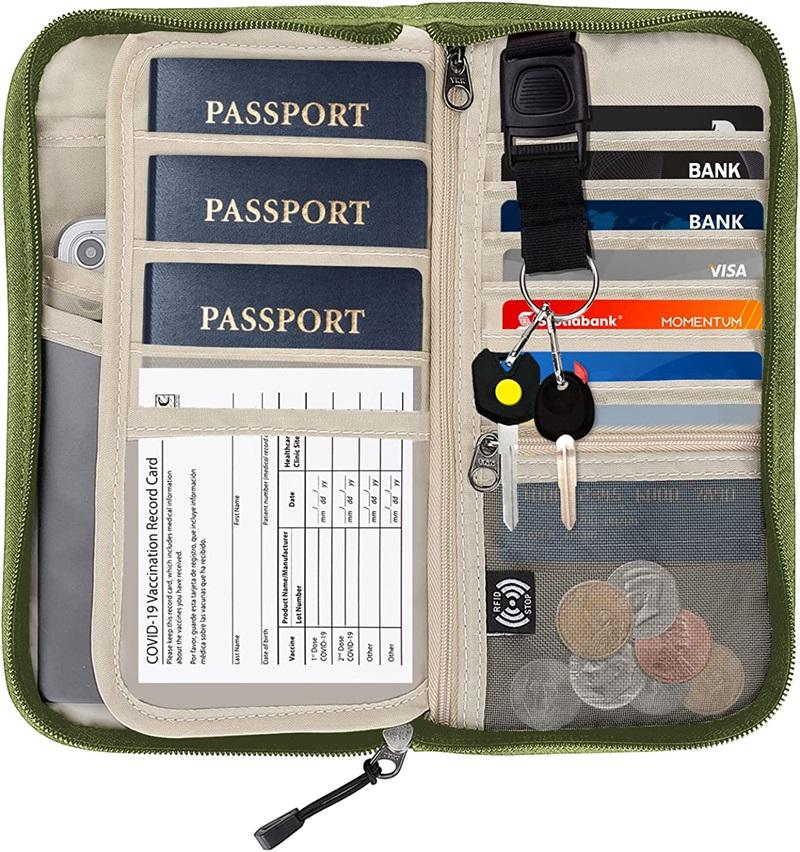 Tragbarer personalisierter Dokumentenhalter Reisedokumentenmappe Reisepass Reiseversicherungskartenhalter Brieftasche