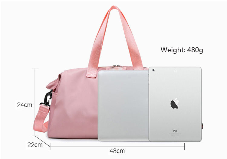 Sporttasche für Frauen im Fitnessstudio, ganz in Pink, mit Fach für nasse Handtücher, Sporttasche, wasserdichte Reisetasche für das Fitnessstudio