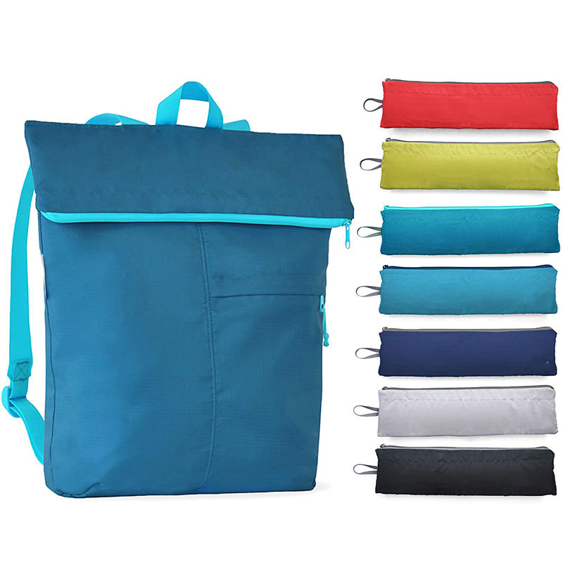 Günstige, faltbare Unisex-Tagesrucksack-Tasche für Werbezwecke, benutzerdefinierter ultraleichter, wasserfester, faltbarer Reiserucksack