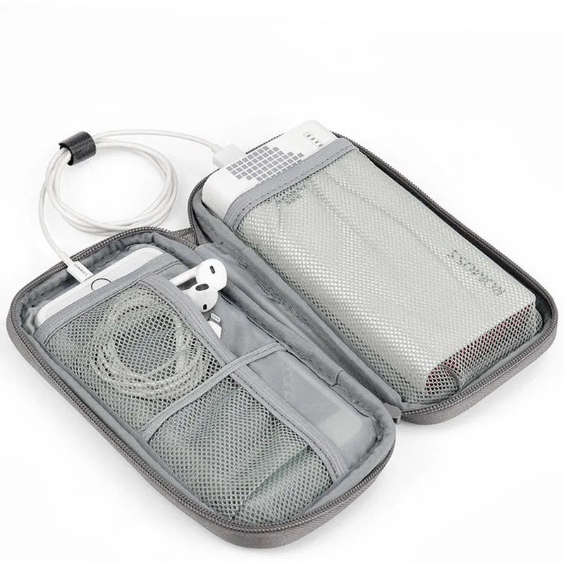 grau Travel Tech Organizer Case Tasche für Powerbank Festplatte Flash Drive wasserdichte Kabel Organizer Tasche für unterwegs
