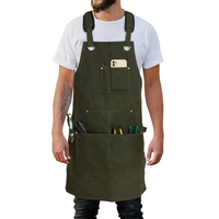 Tischler-Grillwerkstatt-Schürzen mit individuellem Logo, strapazierfähige 16-Unzen-Arbeitsschürze aus gewachstem Segeltuch für Männer mit Werkzeugtaschen