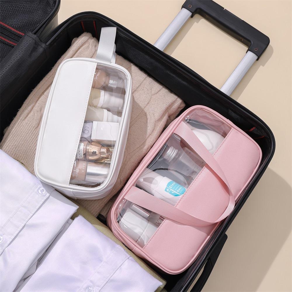 Nylon-Kosmetiktasche Tragbare, wasserdichte Reisekosmetiktaschen mit großer Kapazität, klare Kosmetiktasche