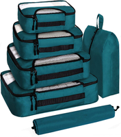 6 Set Packwürfel Reisegepäckverpackung Organizer mit Wäschesack Packwürfel Organizer Taschen für die Reise