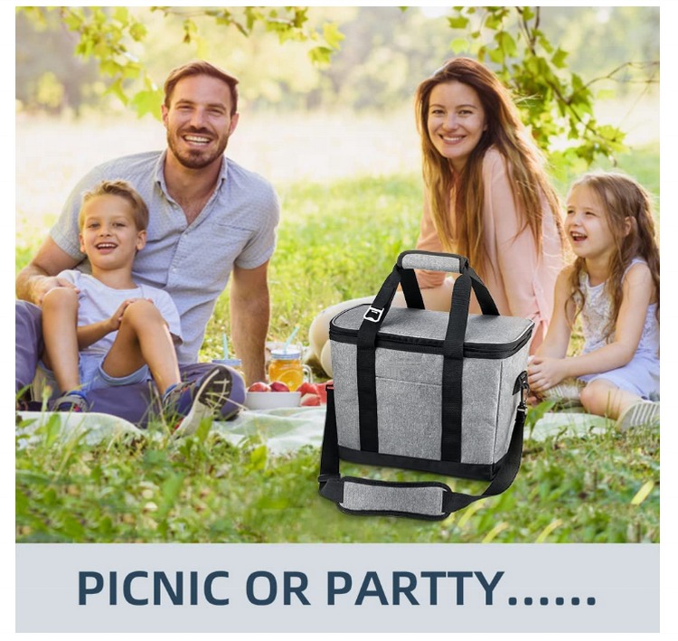 Große Kühltasche mit benutzerdefiniertem Logo für den Außenbereich mit LFGB PEVA-Futter, tragbare Picknick-Reisetasche mit Weinisolierung