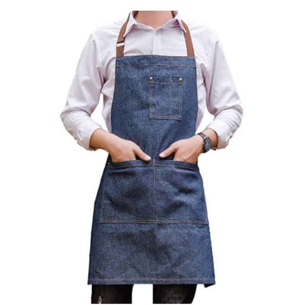 Gro&szlig;handel 100% Baumwolle K&uuml;chenchef Sch&uuml;rze benutzerdefinierte Denim Leinwand Sch&uuml;rze f&uuml;r M&auml;nner / Frauen