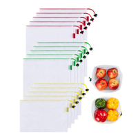 Benutzerdefinierte RPET Lebensmitteleinkauf Obst Gemüse Sand Spielzeug Netztaschen Wiederverwendbare weiße Netztasche für die Verpackung