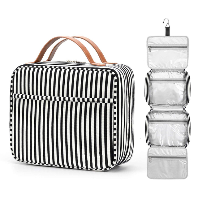 2-teilige Kosmetiktasche Aus Nylon – Wasserdicht, Mit Pinseltasche, Für Reisen