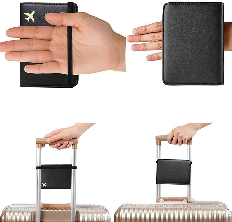 Multifunktionaler tragbarer Passhalter aus PU-Leder mit individuellem Logo, Dokumenten-Organizer, Reisekarten-Geldbörsen-Abdeckung