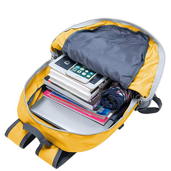 Wasserdichter 33-Liter-Rucksack aus gelbem, ultraleichtem Nylon für Reisen, Wandern und Outdoor für Männer und Frauen