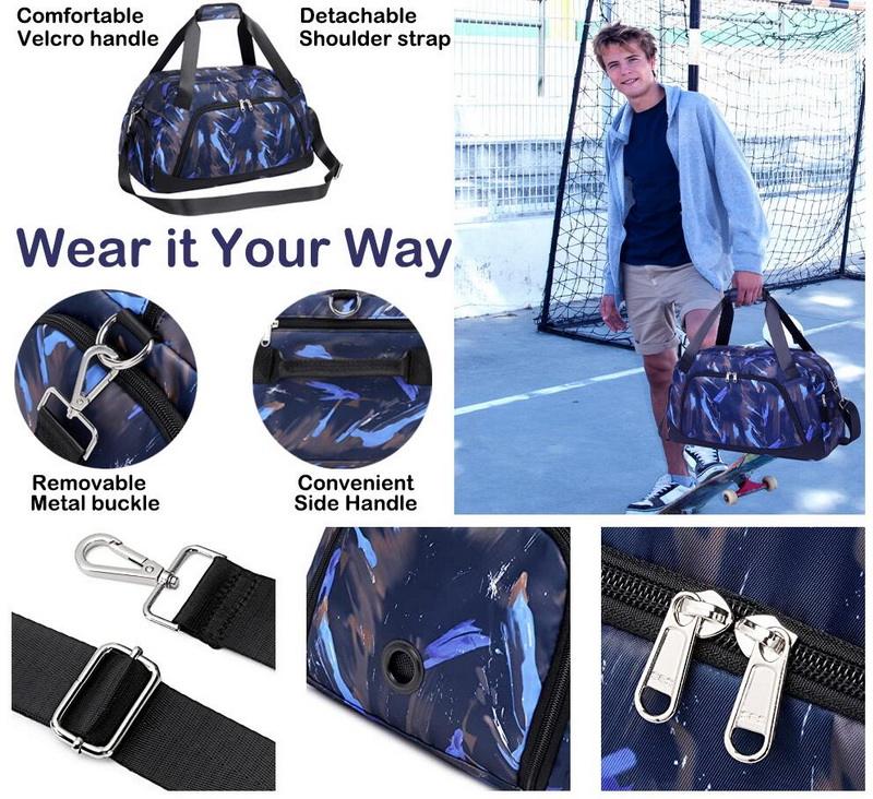 Hochwertige Sublimation Kids Overnight Seesack Sporttasche Benutzerdefinierte wasserdichte Kinder Weekend Gym Duffle Bags