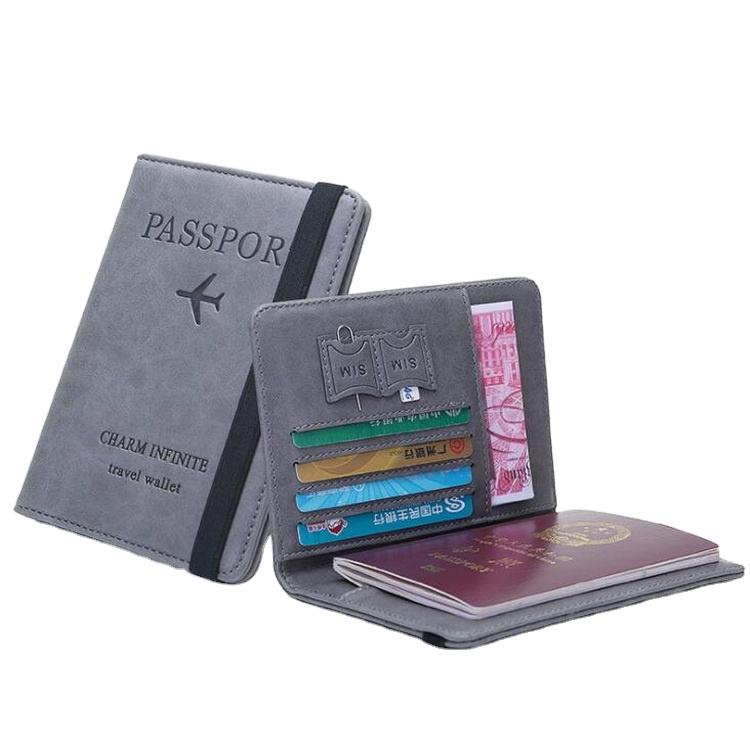 Luxus-Passhülle aus PU-Leder, Kreditkartenetui, Reisebrieftasche, Anti-Diebstahl-RFID-Passhülle für Flugreisen