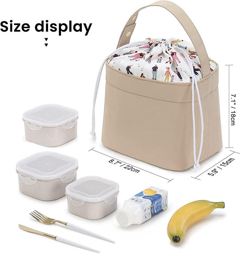 Großhandel Isolierte Kühltasche Einkaufstasche Schule Mittagessen Tasche Kinder Kordelzug Kleine Kühltasche Für Kinder Frauen Männer