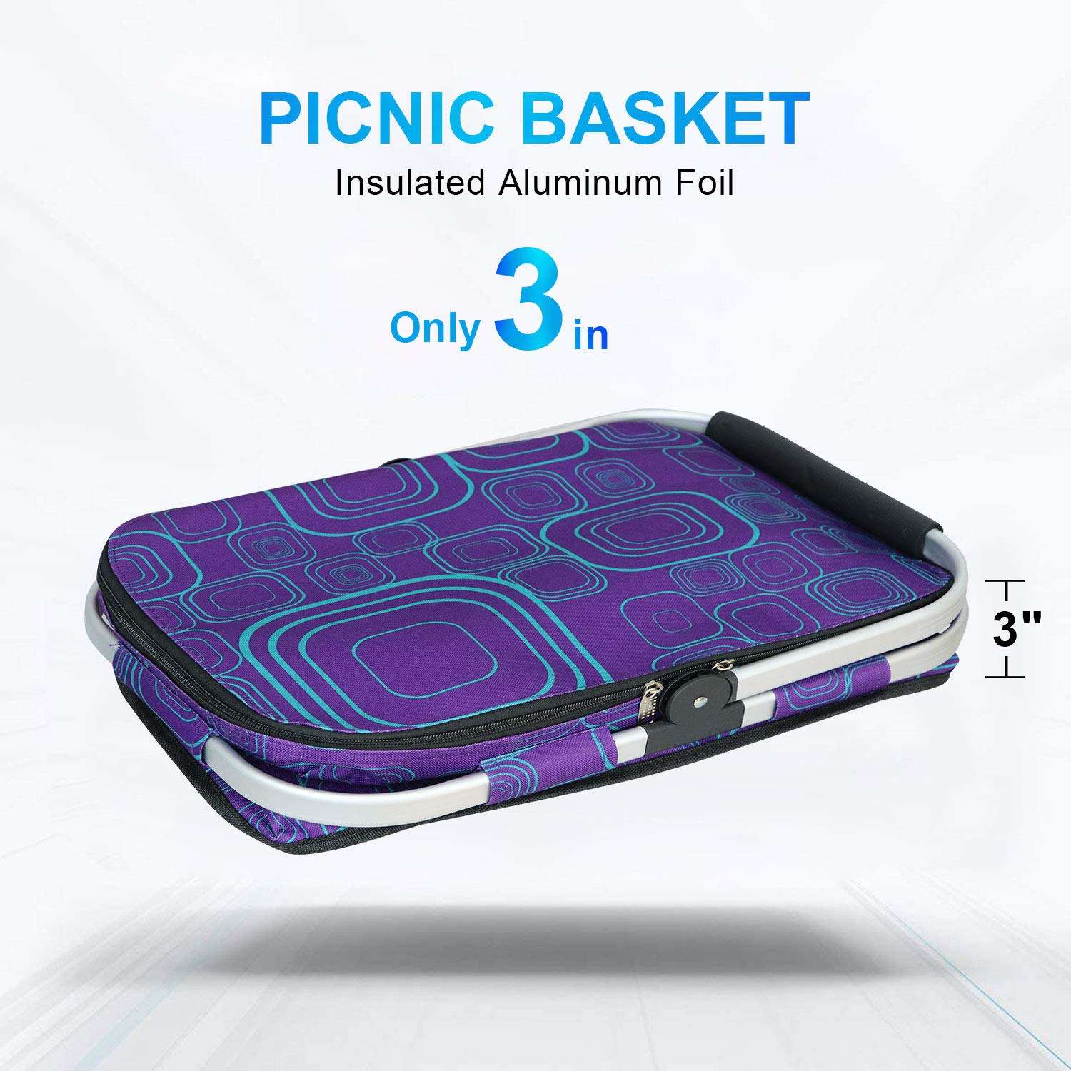 Benutzerdefiniertes Logo Tragbarer isolierter Picknickkorb Wärmedämmung - Einkaufskorb, Kühlbox für Ausflüge im Freien