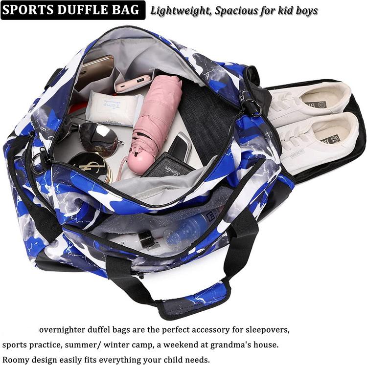 Große wasserdichte Unisex-Nylon-Logo-Fitness-Trocken-Nass-getrennte Sport-Reisetasche mit Schuhfach