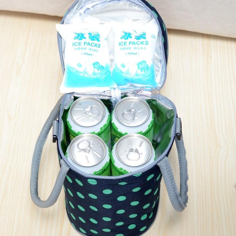 wellpromotion runde Lunch-Kühltasche Oxford-Stoff dicke Kühltasche isolierte Mode-Aluminiumfolie mit Handtrage-Kühltaschen-Fabrik