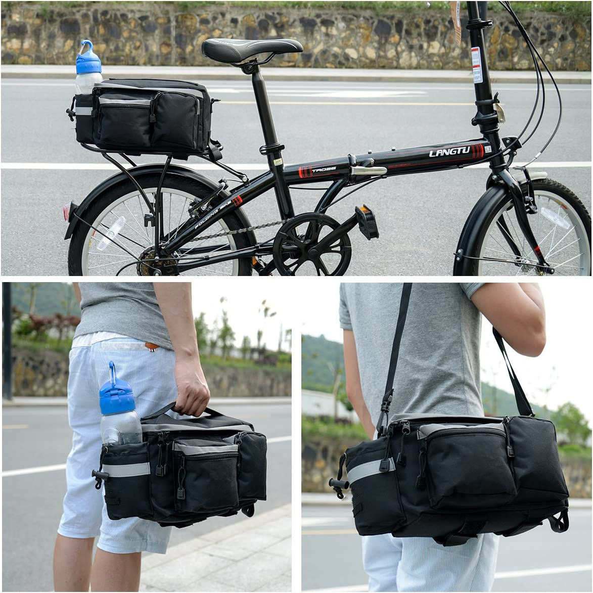 Wasserdichte Fahrrad-Reisetasche Fahrrad-Gepäckträgersitz Radfahren Gepäckträgertasche Fahrradtasche Kofferraum