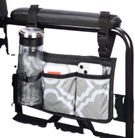 Factory Direct 600d Wasserdichte Walker-Tasche mit Getränkehalter Rollstuhl-Seitentasche Handfreie Aufbewahrungstasche
