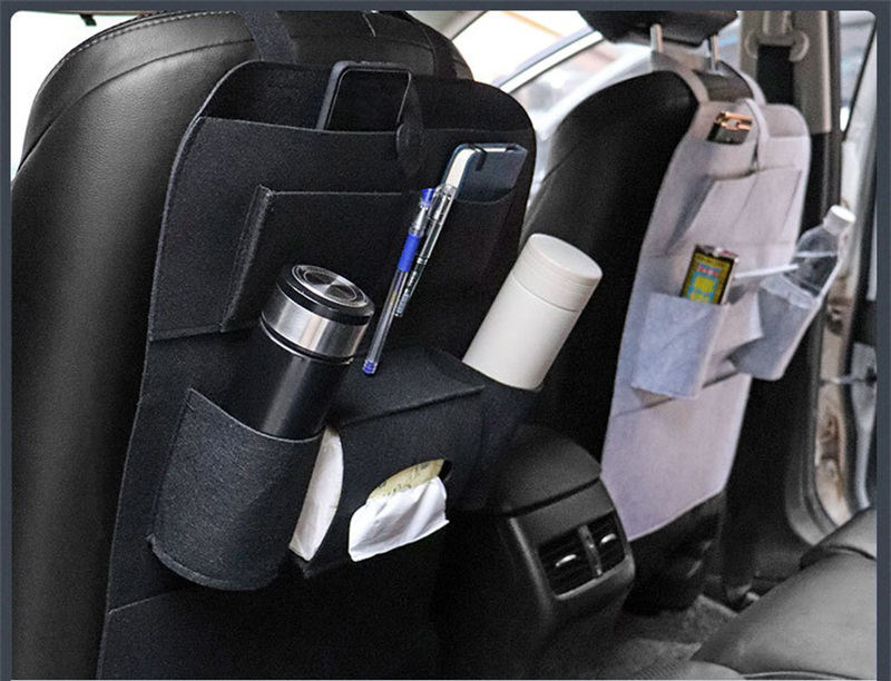 Strapazierfähiger Kofferraum-Aufbewahrungsfilz Bestseller-Auto-Hängesitzlehnen-Organizer Klappbarer Rücksitz-Aufbewahrungswagen mit Taschentuchhalter