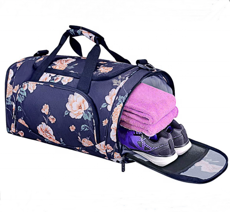 Großhandel Custom Design Mädchen multifunktionale Reise Sport Duffle Bag Volldruck Frauen Gym Sport Umhängetasche