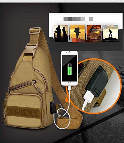 Crossbody Umhängetaschen Sling Bag für Herren Outdoor Reisen Wandern Tagesrucksack Lässiger Brustrucksack mit USB Kabel Gelb Günstiger Großhandel