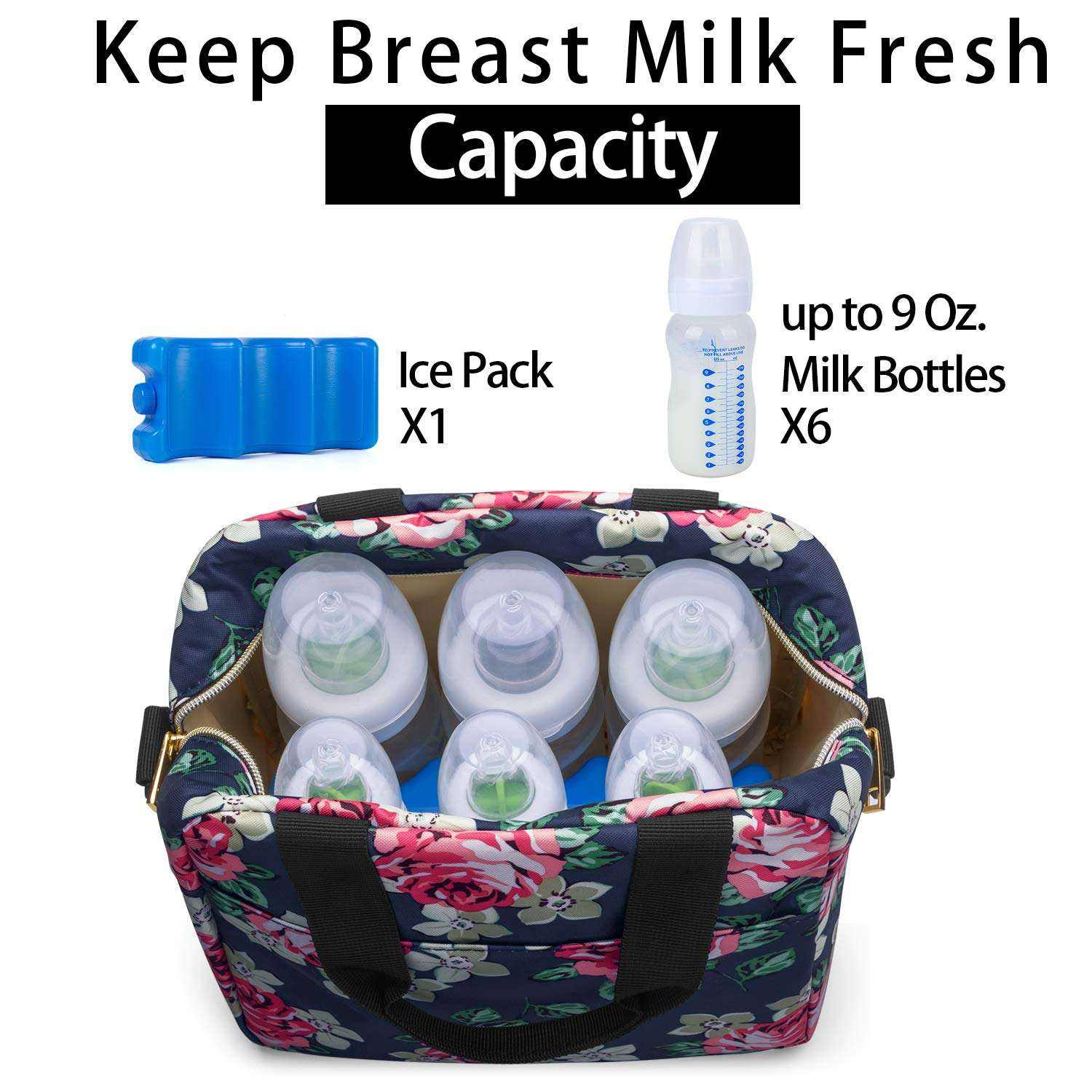 Lunch-Tasche mit Großhandelslogo, Reise-Babyflaschen-Tragetasche, passend für bis zu 6 große 9-Unzen-Flaschen