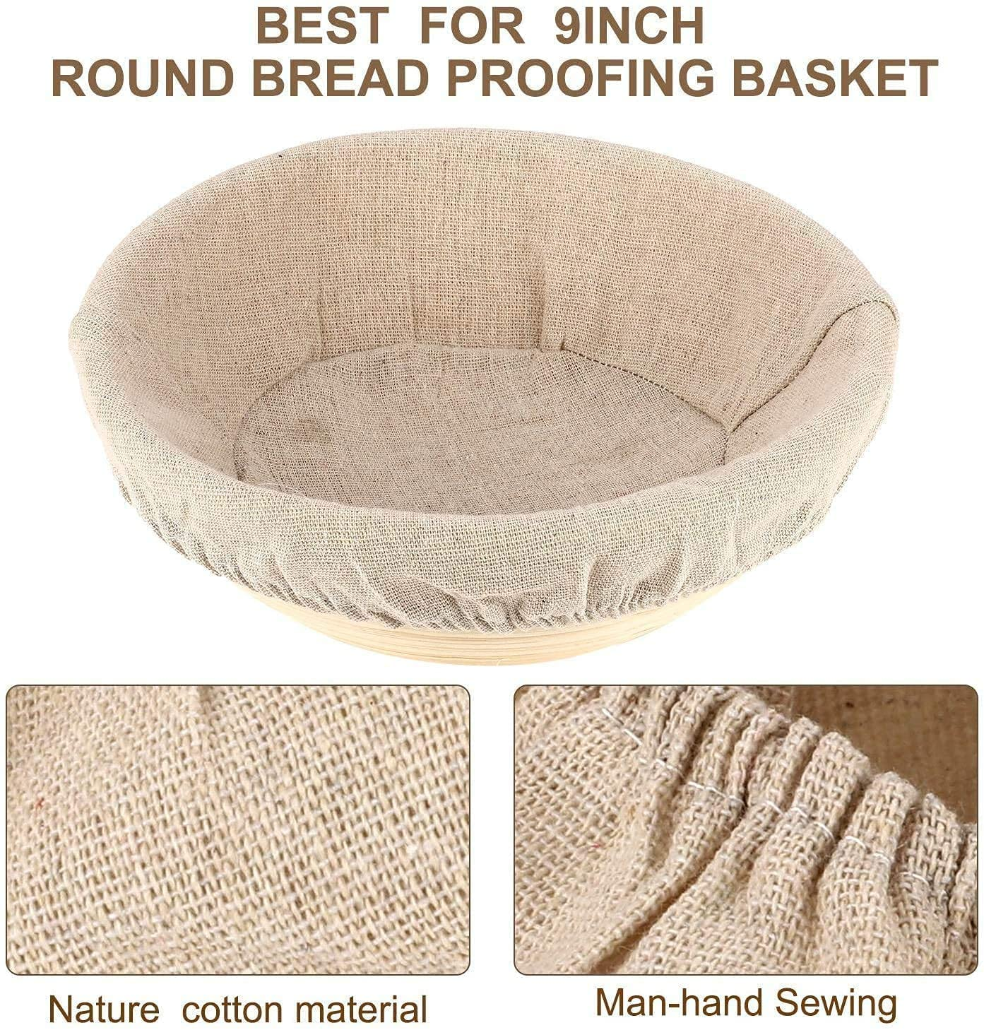 Großhandel Cotton Round Brot Proofing Wiederverwendbare Schüsselabdeckung Backkorbabdeckung für Geschirr