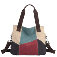Mode Hobo Multi-Color Spleiß Schulter Cross-Body Handtaschen Tote Bag Canvas Handtaschen für Frauen