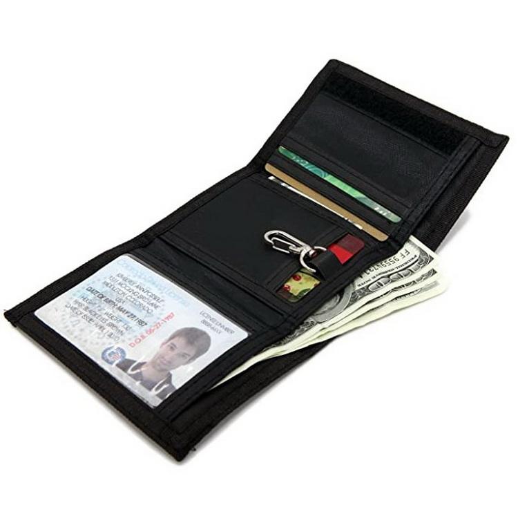 Großhandels-Camouflage-Jungen-Kind-Art- und WeiseRFID-Kreditkarten-Halter-Kasten-tragbare dreifache Geldbörse mit Schlüsselanhänger